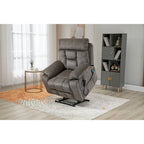 Fauteuil inclinable releveur électrique en velours gris avec massage – Une place
