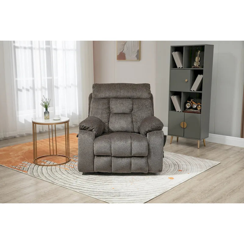Fauteuil inclinable releveur électrique en velours gris avec massage – Une place
