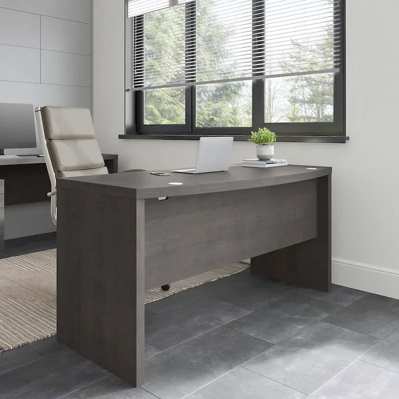 Bureau d'angle 60W, blanc pur / gris / anthracite, une personne