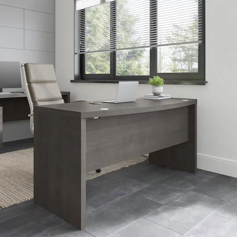 Bureau d'angle 60W, blanc pur / gris / anthracite, une personne