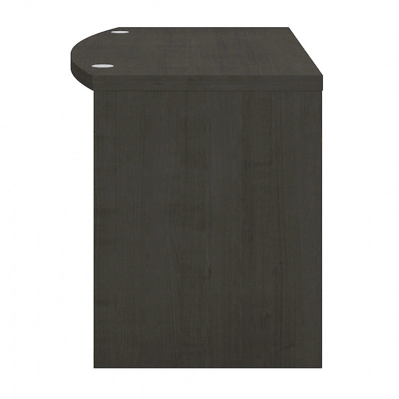 Bureau d'angle 60W, blanc pur / gris / anthracite, une personne