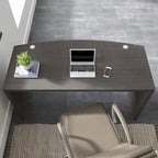 Bureau d'angle 60W, blanc pur / gris / anthracite, une personne