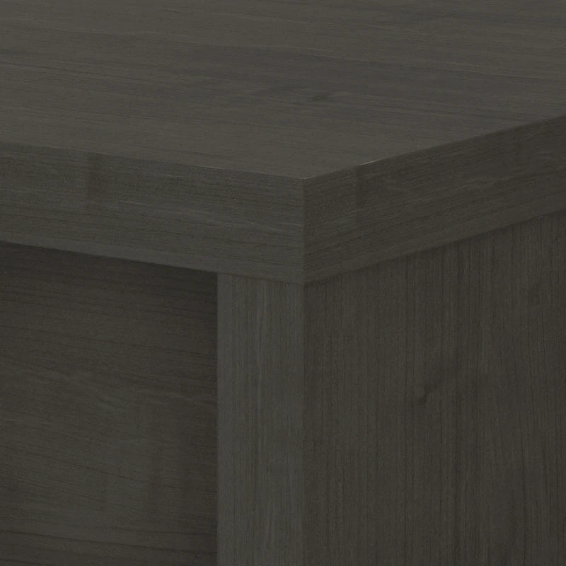 Bureau d'angle 60W, blanc pur / gris / anthracite, une personne