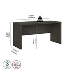 Bureau d'angle 60W, blanc pur / gris / anthracite, une personne