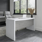 Bureau d'angle 60W, blanc pur / gris / anthracite, une personne