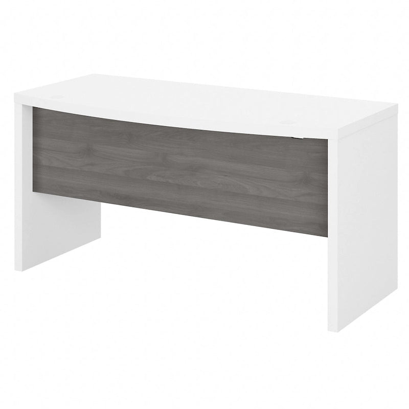 Bureau d'angle 60W, blanc pur / gris / anthracite, une personne