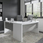 Bureau d'angle 60W, blanc pur / gris / anthracite, une personne