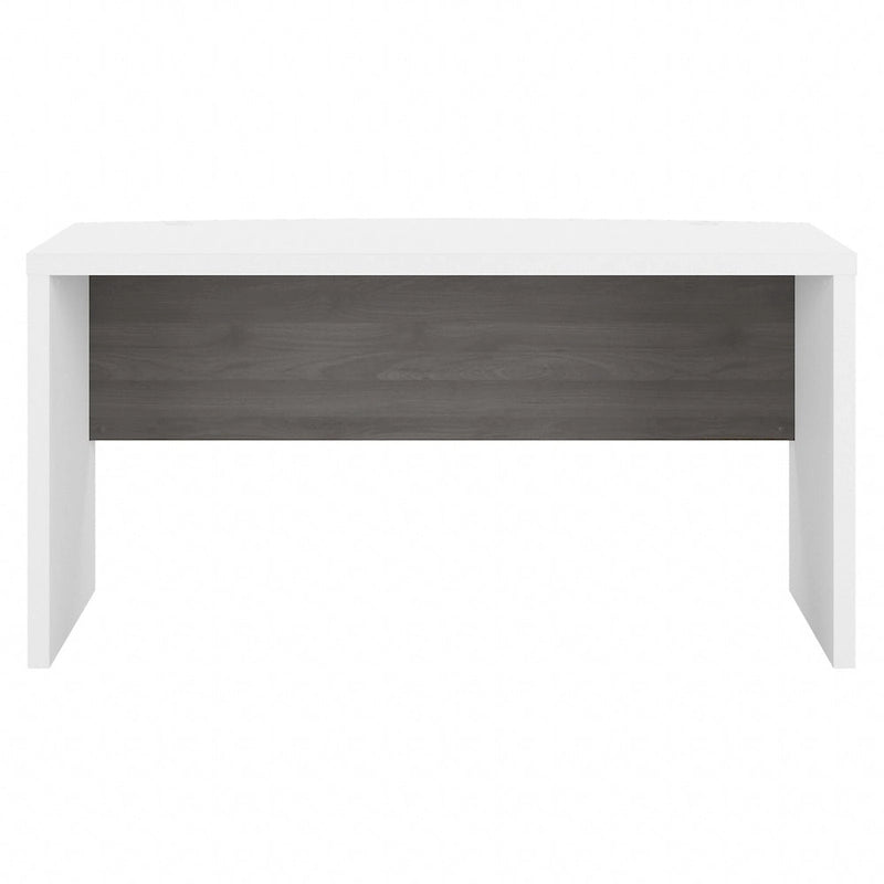 Bureau d'angle 60W, blanc pur / gris / anthracite, une personne