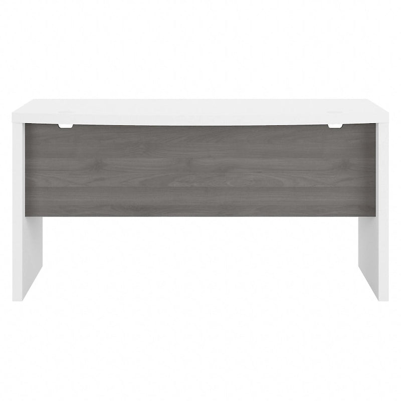 Bureau d'angle 60W, blanc pur / gris / anthracite, une personne