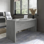 Bureau d'angle 60W, blanc pur / gris / anthracite, une personne