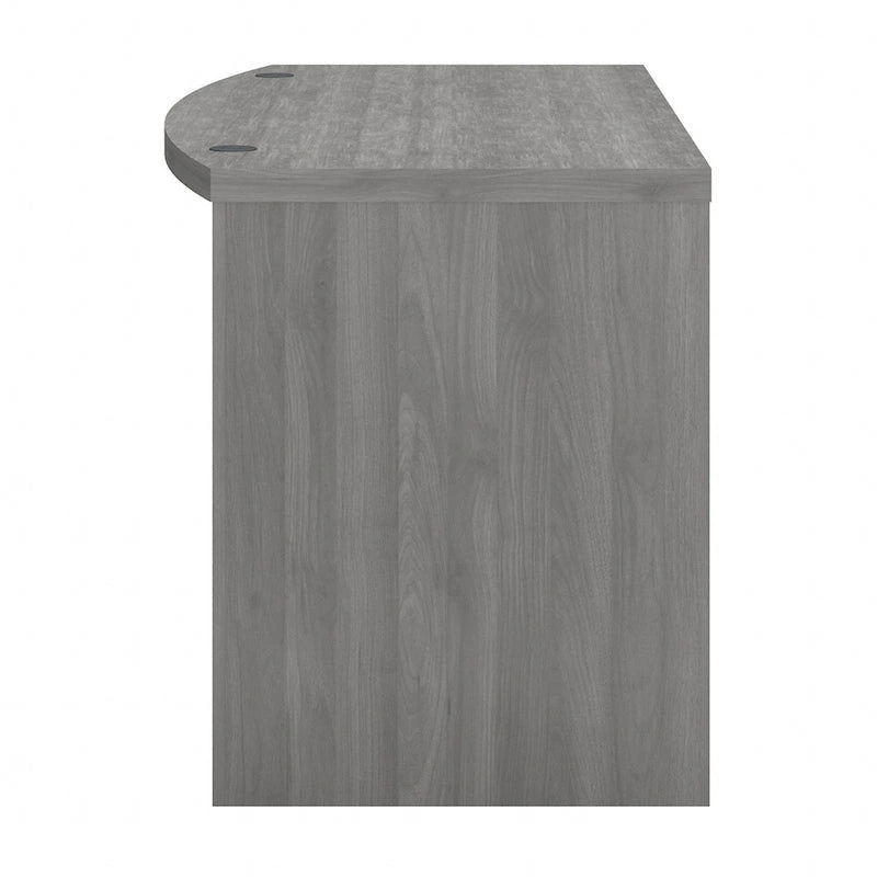Bureau d'angle 60W, blanc pur / gris / anthracite, une personne