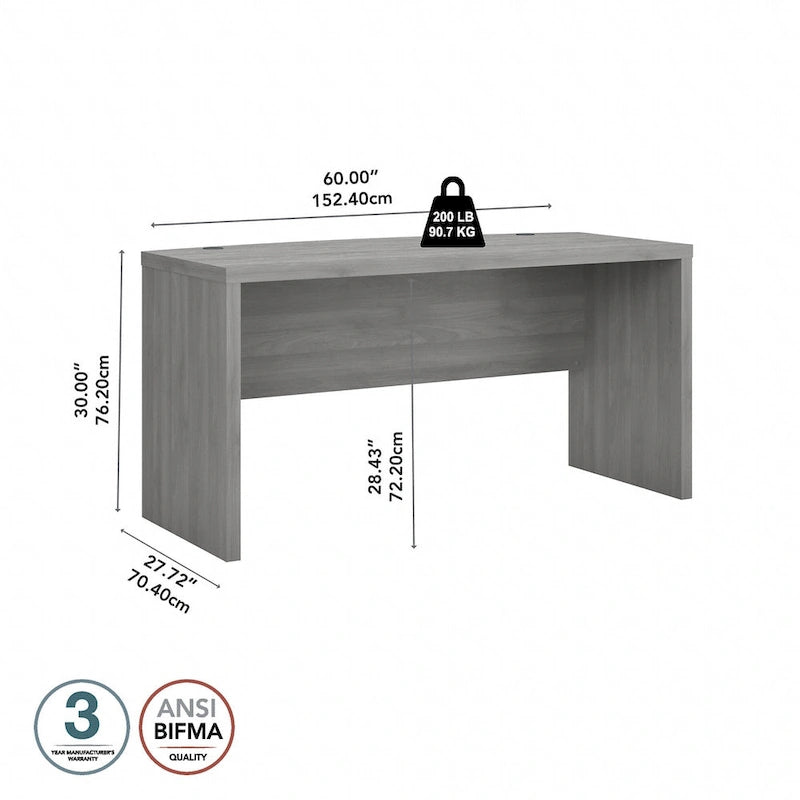 Bureau d'angle 60W, blanc pur / gris / anthracite, une personne