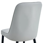 Lot de 4 chaises de salle à manger – Gris / Noir, Assise en cuir PU, Pieds en métal