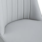 Lot de 4 chaises de salle à manger – Gris / Noir, Assise en cuir PU, Pieds en métal