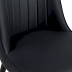 Lot de 4 chaises de salle à manger – Gris / Noir, Assise en cuir PU, Pieds en métal