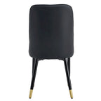 Lot de 4 chaises de salle à manger – Gris / Noir, Assise en cuir PU, Pieds en métal