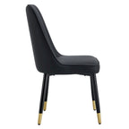 Lot de 4 chaises de salle à manger – Gris / Noir, Assise en cuir PU, Pieds en métal