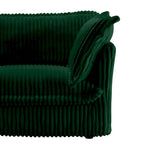 Canapé d'angle en velours côtelé 4 places en U Vert / Camel / Noir / Crème