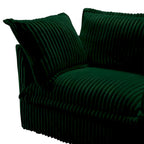Canapé d'angle en velours côtelé 4 places en U Vert / Camel / Noir / Crème