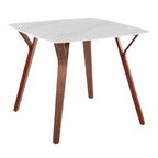 Table à manger pour 4, marbre noir/blanc, style milieu de siècle