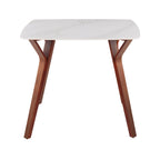 Table à manger pour 4, marbre noir/blanc, style milieu de siècle