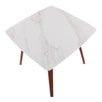 Table à manger pour 4, marbre noir/blanc, style milieu de siècle