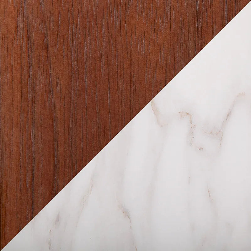 Table à manger pour 4, marbre noir/blanc, style milieu de siècle