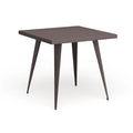 Table à manger carrée industrielle en métal, antique / grise / argentée, 4 places
