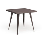 Table à manger carrée industrielle en métal, antique / grise / argentée, 4 places