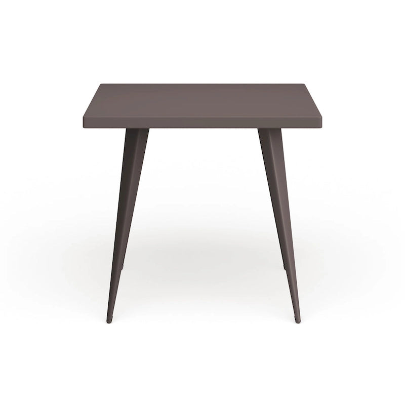 Table à manger carrée industrielle en métal, antique / grise / argentée, 4 places