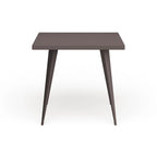 Table à manger carrée industrielle en métal, antique / grise / argentée, 4 places