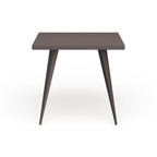 Table à manger carrée industrielle en métal, antique / grise / argentée, 4 places