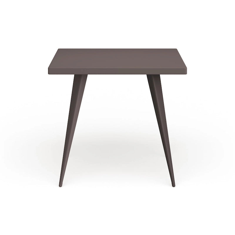 Table à manger carrée industrielle en métal, antique / grise / argentée, 4 places