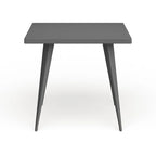 Table à manger carrée industrielle en métal, antique / grise / argentée, 4 places