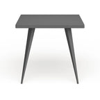 Table à manger carrée industrielle en métal, antique / grise / argentée, 4 places