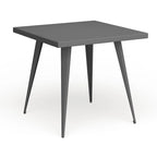 Table à manger carrée industrielle en métal, antique / grise / argentée, 4 places