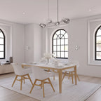 Table à manger d'intérieur noir et blanc – Pieds en bois d'eucalyptus, 2 tailles