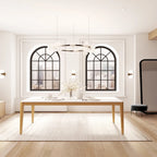 Table à manger d'intérieur noir et blanc – Pieds en bois d'eucalyptus, 2 tailles