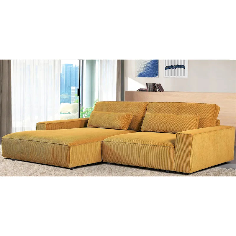 Canapé d'angle réversible de 268 cm – Côtelé, plusieurs coloris, 3-4 places