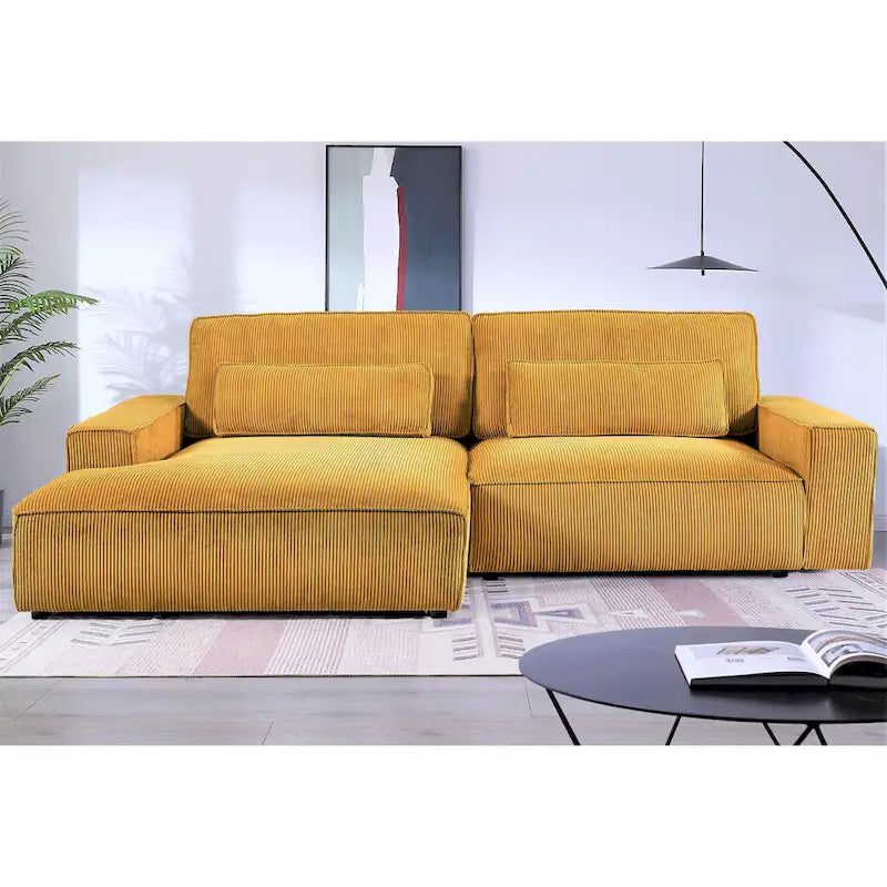 Canapé d'angle réversible de 268 cm – Côtelé, plusieurs coloris, 3-4 places