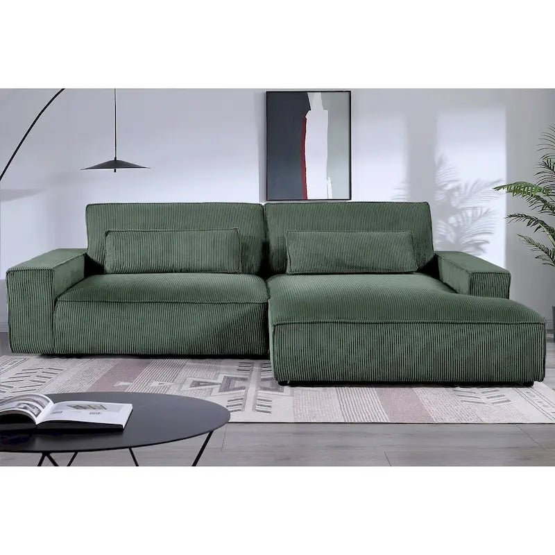 Canapé d'angle réversible de 268 cm – Côtelé, plusieurs coloris, 3-4 places