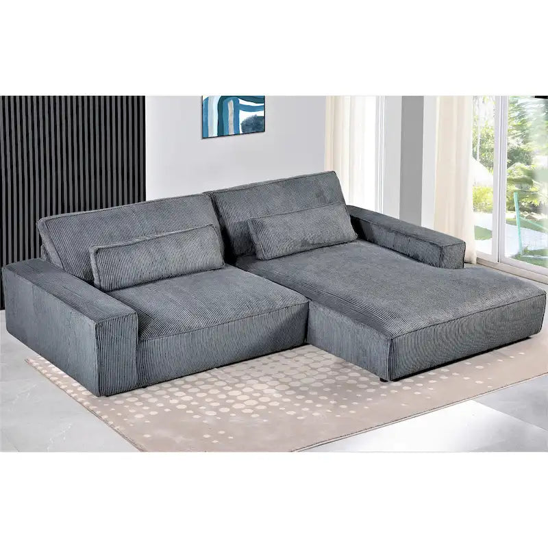 Canapé d'angle réversible de 268 cm – Côtelé, plusieurs coloris, 3-4 places