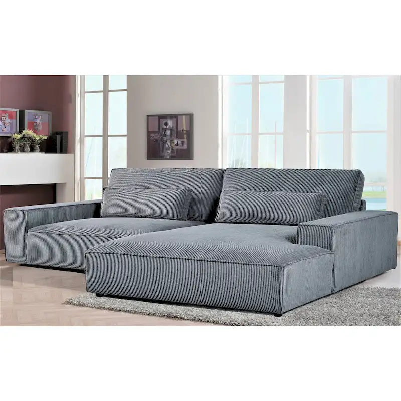 Canapé d'angle réversible de 268 cm – Côtelé, plusieurs coloris, 3-4 places