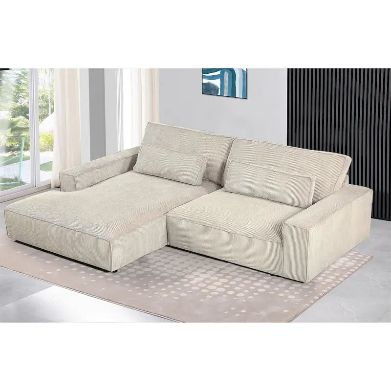 Canapé d'angle réversible de 268 cm – Côtelé, plusieurs coloris, 3-4 places