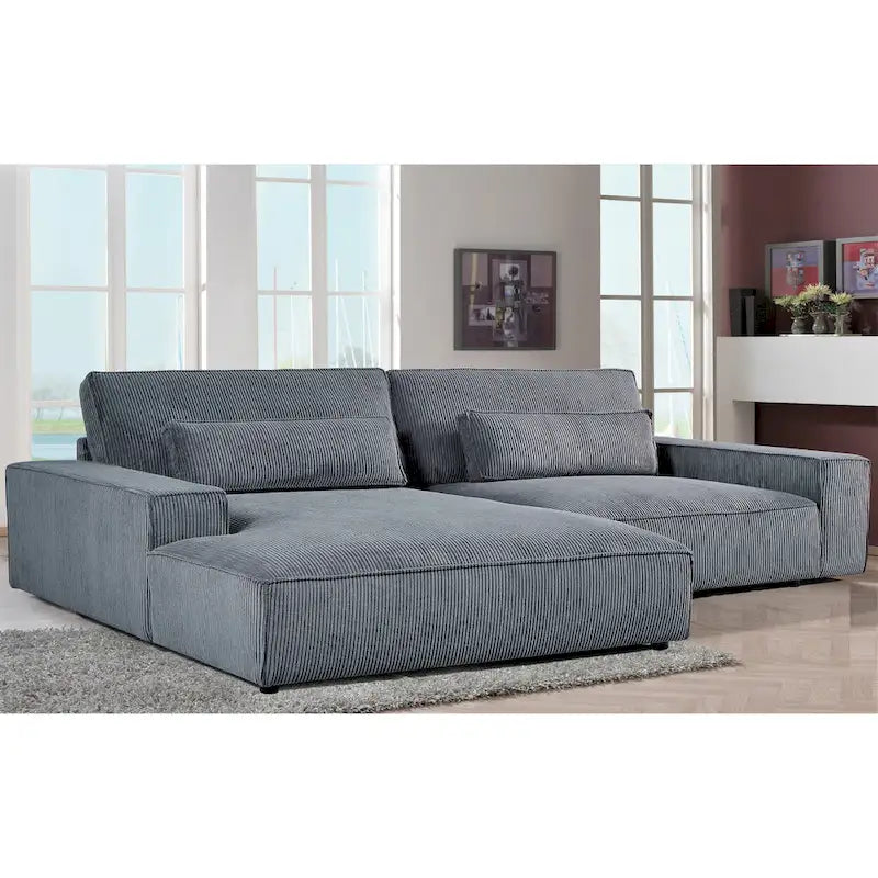 Canapé d'angle réversible de 268 cm – Côtelé, plusieurs coloris, 3-4 places