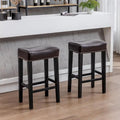 Tabouret de bar sans dossier 29", Marron / Gris / Noir, Similicuir, Individuel