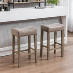 Tabouret de bar sans dossier 29", Marron / Gris / Noir, Similicuir, Individuel