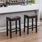 Tabouret de bar sans dossier 29", Marron / Gris / Noir, Similicuir, Individuel
