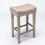 Tabouret de bar sans dossier 29", Marron / Gris / Noir, Similicuir, Individuel