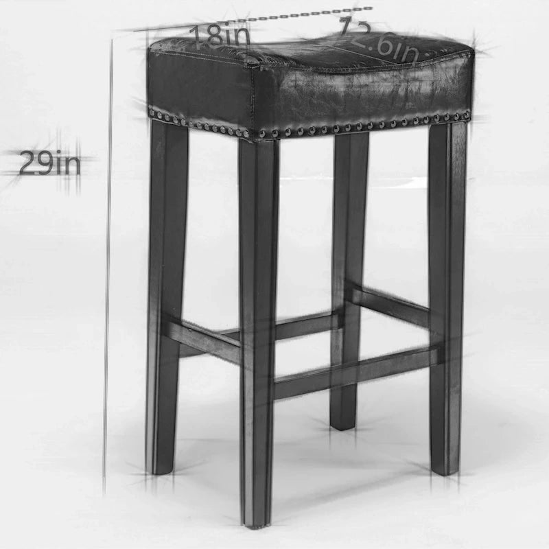 Tabouret de bar sans dossier 29", Marron / Gris / Noir, Similicuir, Individuel
